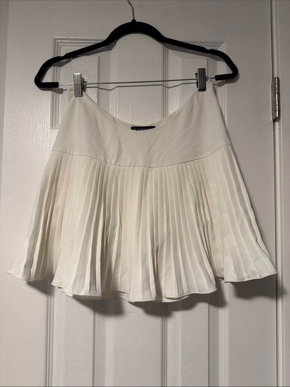 Pleated Cream Skater Mini Skirt by A.L.C.
